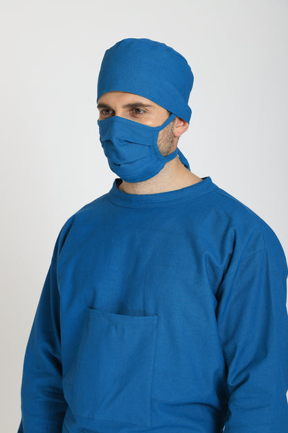 Premium Quality Men's Reusable Surgeon Gown Set (Blue)