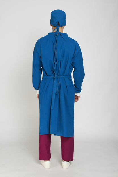 Premium Quality Men's Reusable Surgeon Gown Set (Blue)