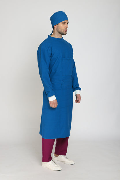 Premium Quality Men's Reusable Surgeon Gown Set (Blue)