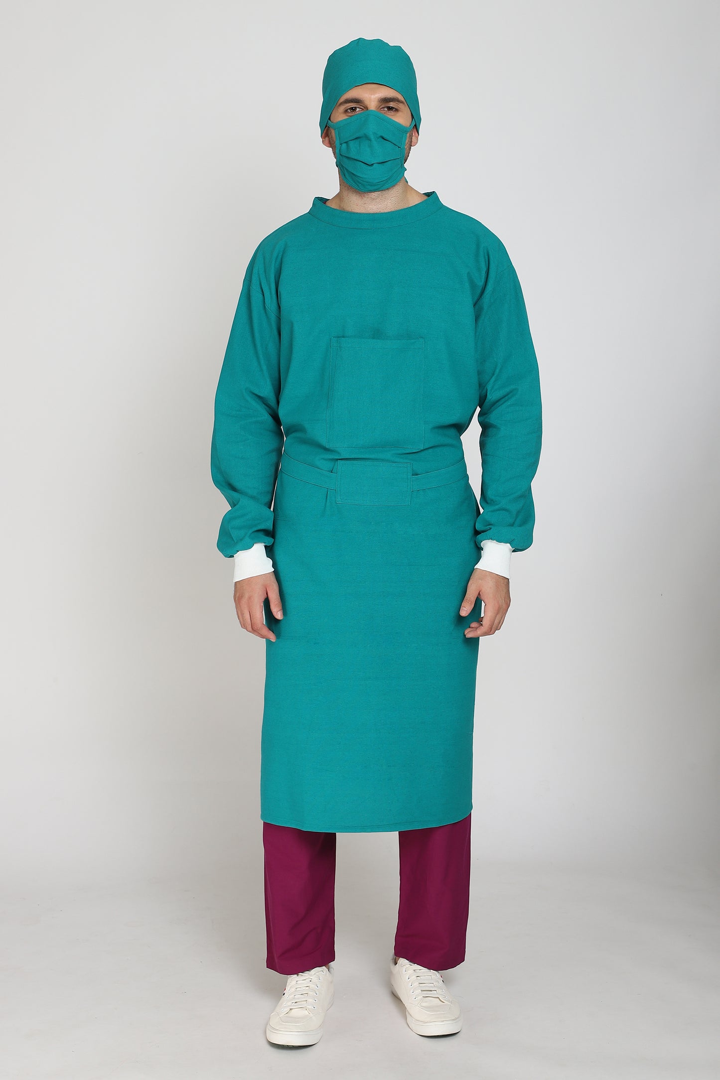 Premium Quality Men's Reusable Surgeon Gown Set (Green)