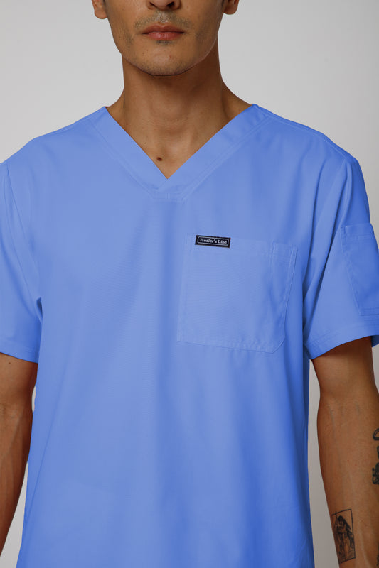 Classic Men’s V-Neck Scrub Suit (Lavender)