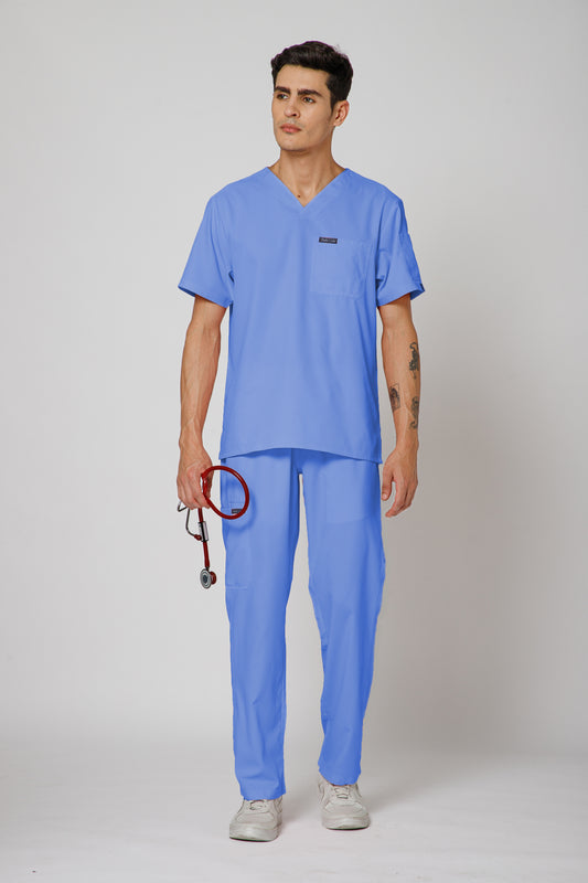 Classic Men’s V-Neck Scrub Suit (Lavender)