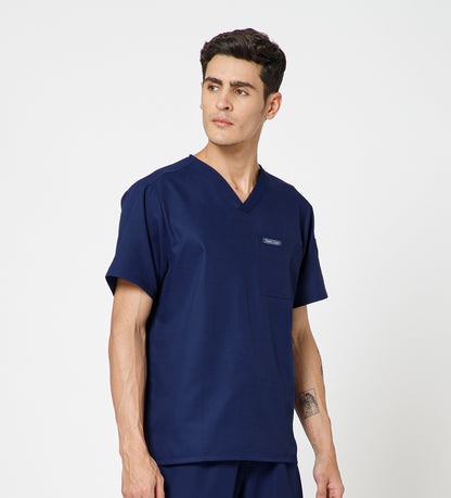 Healer's Line Classic Men’s V-Neck Scrub Top (Navy)