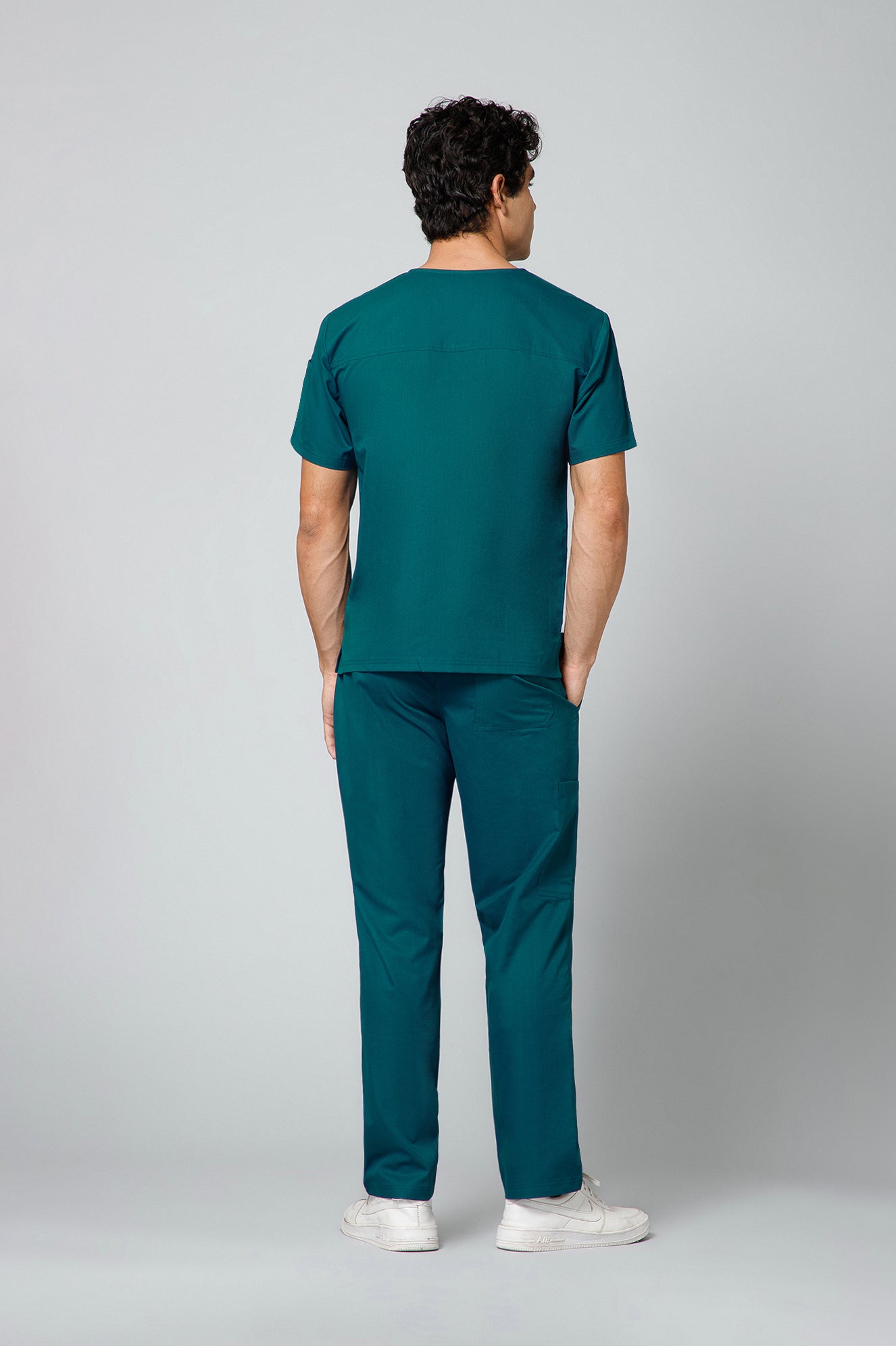 Classic Men’s V-Neck Scrub Suit (Petrol Blue) PRH Fabric