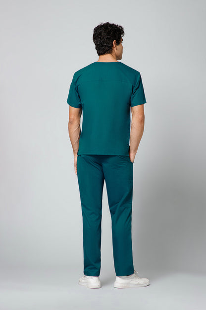 Classic Men’s V-Neck Scrub Suit (Petrol Blue) PRH Fabric