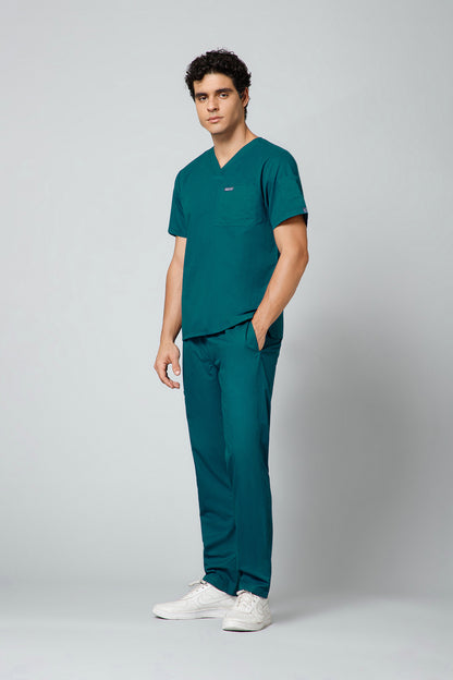 Classic Men’s V-Neck Scrub Suit (Petrol Blue) PRH Fabric