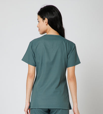 Healer's Line Classic Women’s V-Neck Scrub Top (Medium Olive)