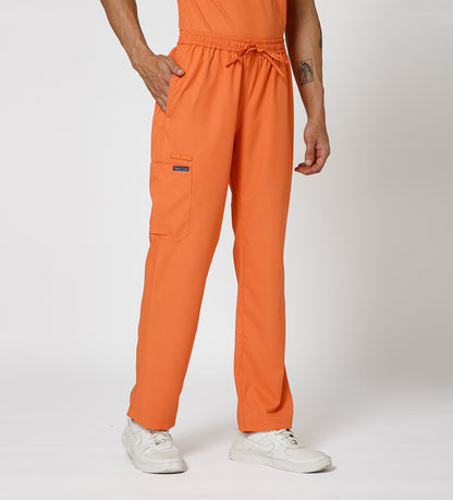 Healer's Line Men's Scrub Bottom (Orange) 4 Pockets