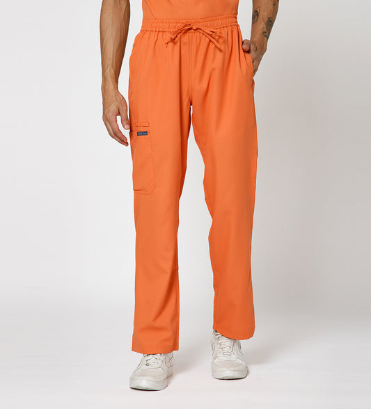 Healer's Line Men's Scrub Bottom (Orange) 4 Pockets