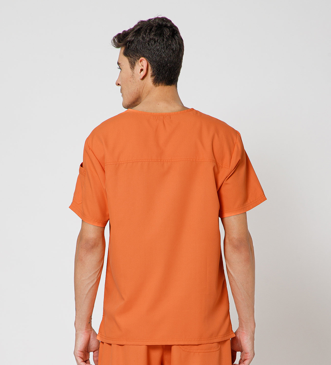 Healer's Line Classic Men’s V-Neck Scrub Top (Orange)