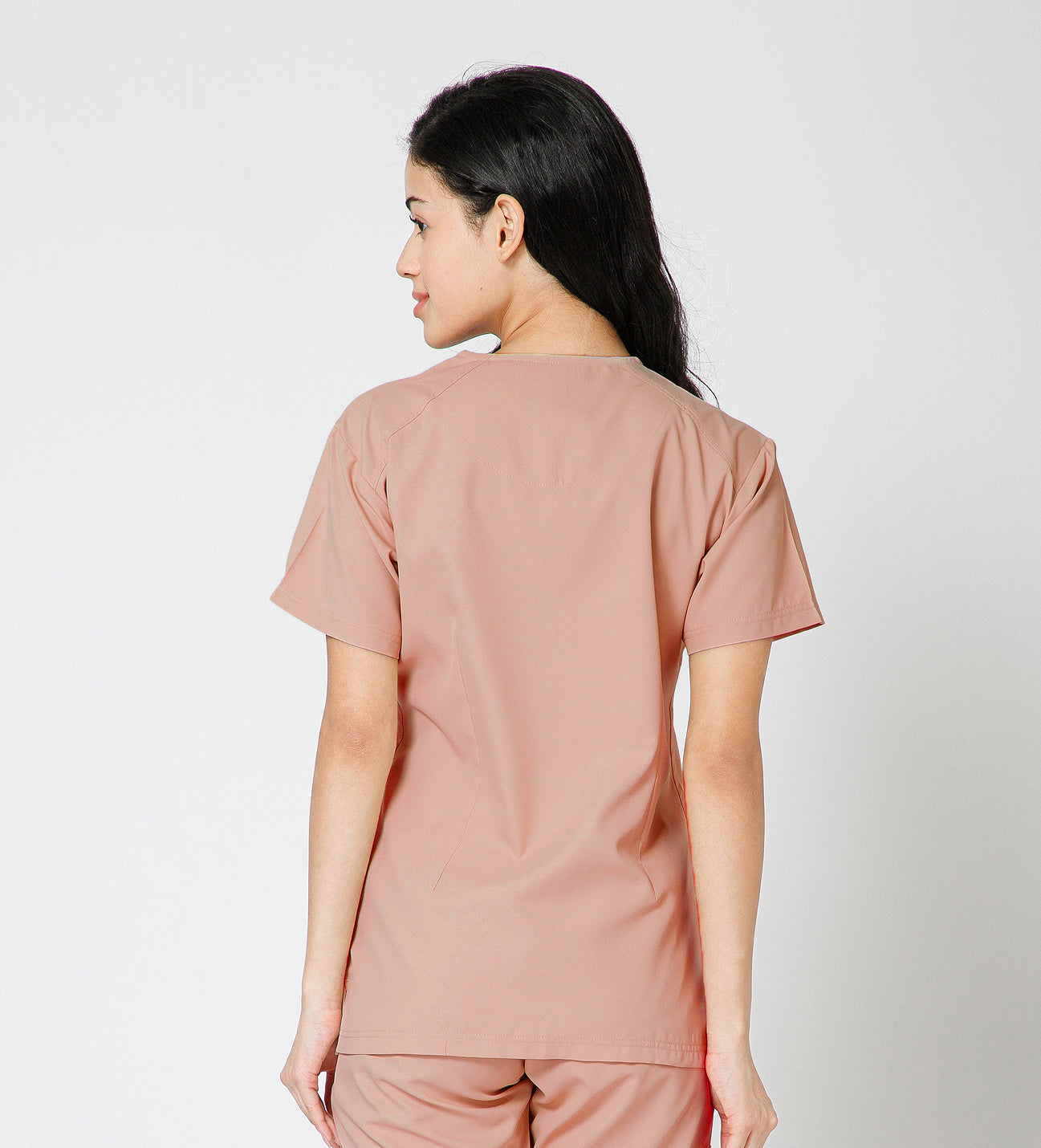 Healer's Line Classic Women’s V-Neck Scrub Top (Peach)