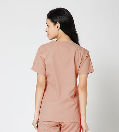 Healer's Line Classic Women’s V-Neck Scrub Top (Peach)