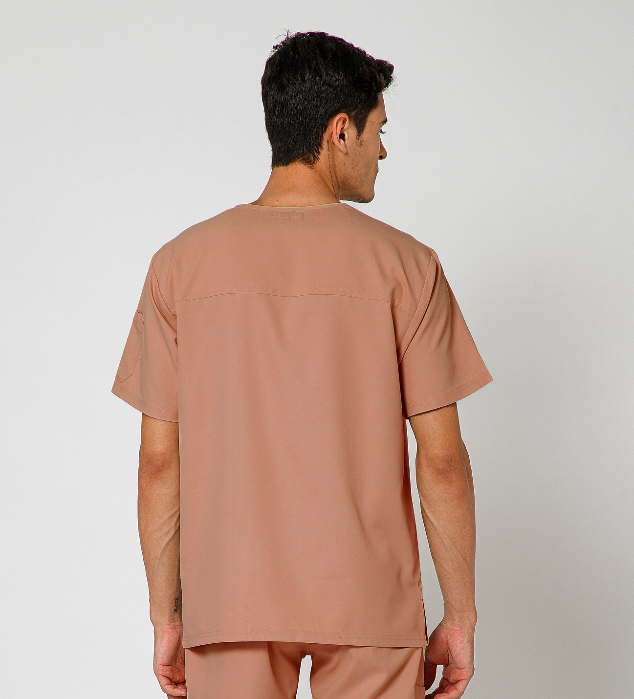 Healer's Line Classic Men’s V-Neck Scrub Top (Peach)