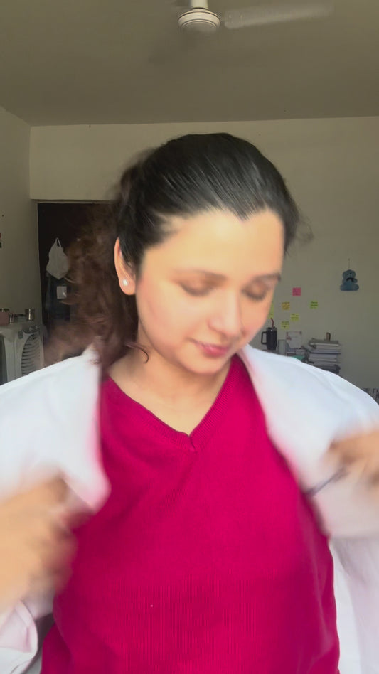 Women's Lab Coat Apron (Button Closure) Full Sleeve - Length 28"