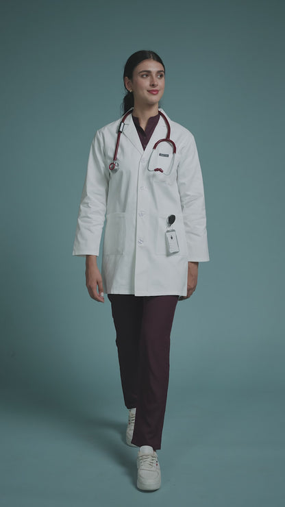 Women's Lab Coat Apron (Button Closure) Full Sleeve - Length 32"