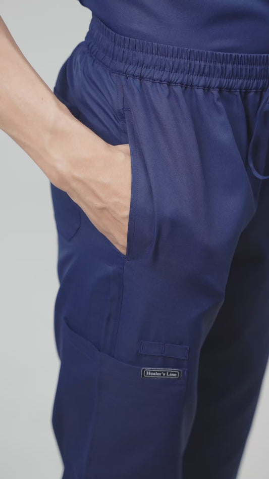 Healer's Line Classic Men’s V-Neck Scrub Top (Navy)