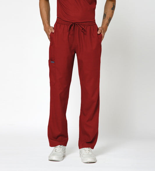 Healer's Line Men's Scrub Bottom (Red) 4 Pockets