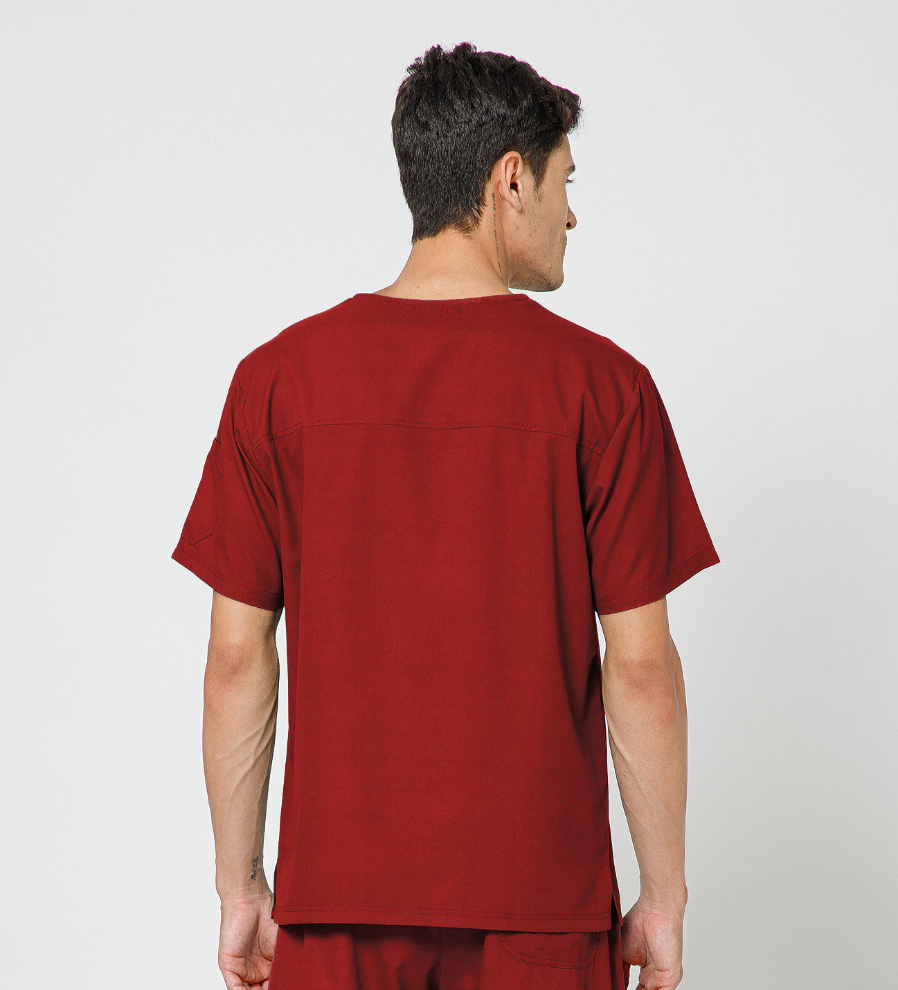 Healer's Line Classic Men’s V-Neck Scrub Top (Red)
