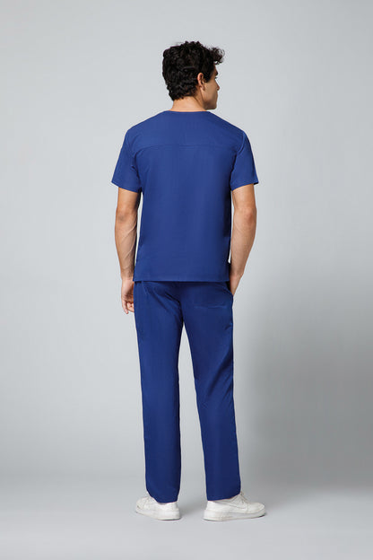 Classic Men’s V-Neck Scrub Suit (Sapphire Blue) PRH Fabric