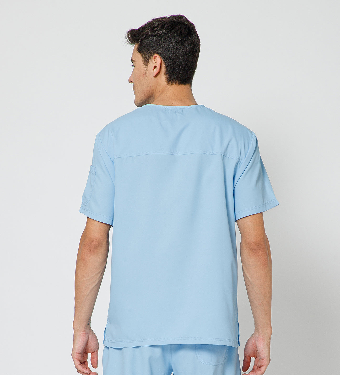 Healer's Line Classic Men’s V-Neck Scrub Top (Sky Blue)
