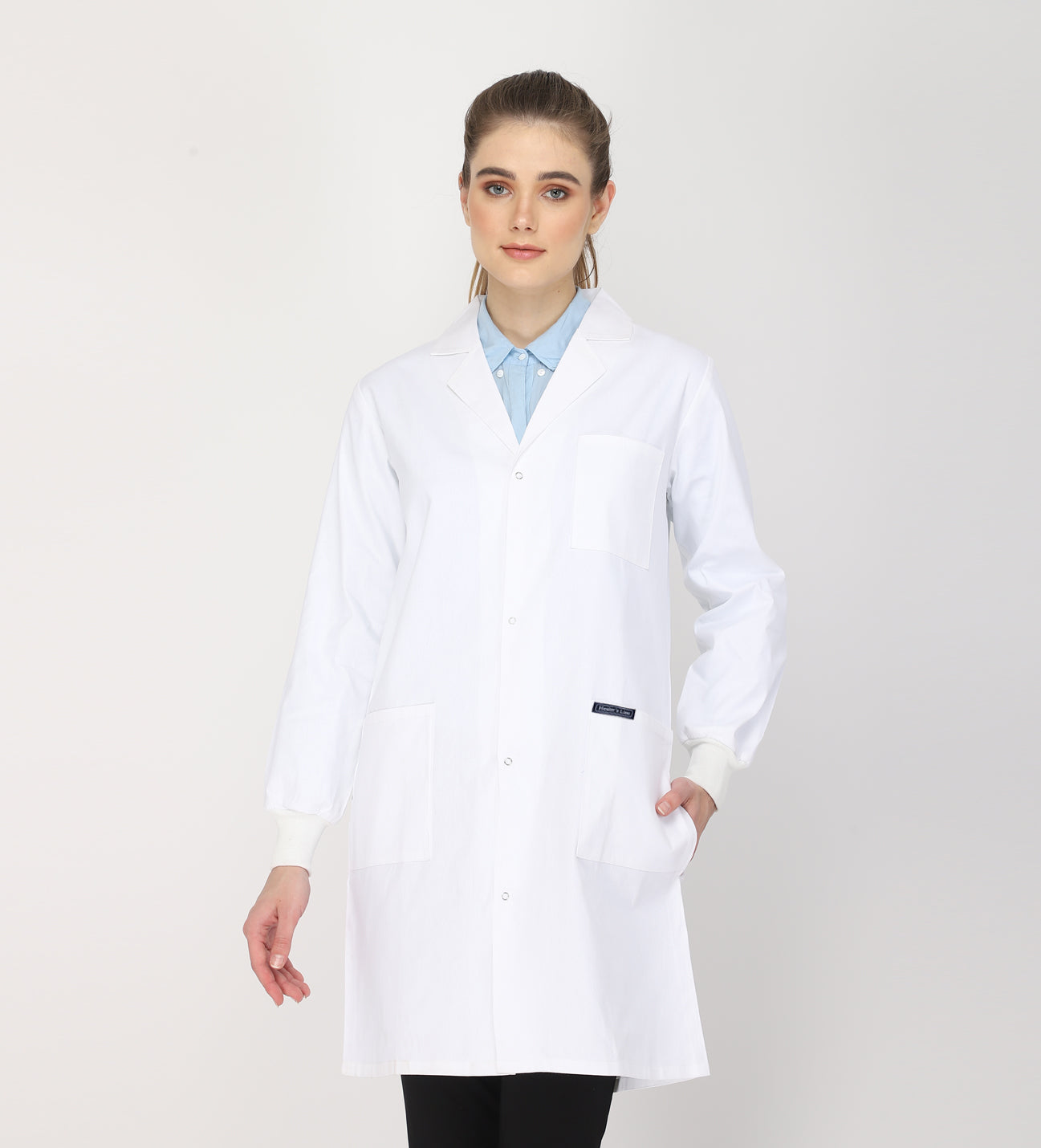 Healer's Line Women's Lab Coat (Snap Closure) Length 37"