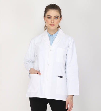 Healer's Line Women's Lab Coat (Snap Closure) Length 28"
