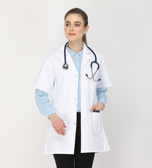 Healer's Line Women's Lab Coat (Snap Closure) Length 32"
