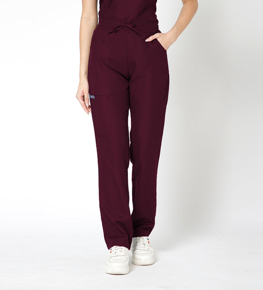 Healer's Line Women’s Scrub Bottom (Wine) 4 Pockets