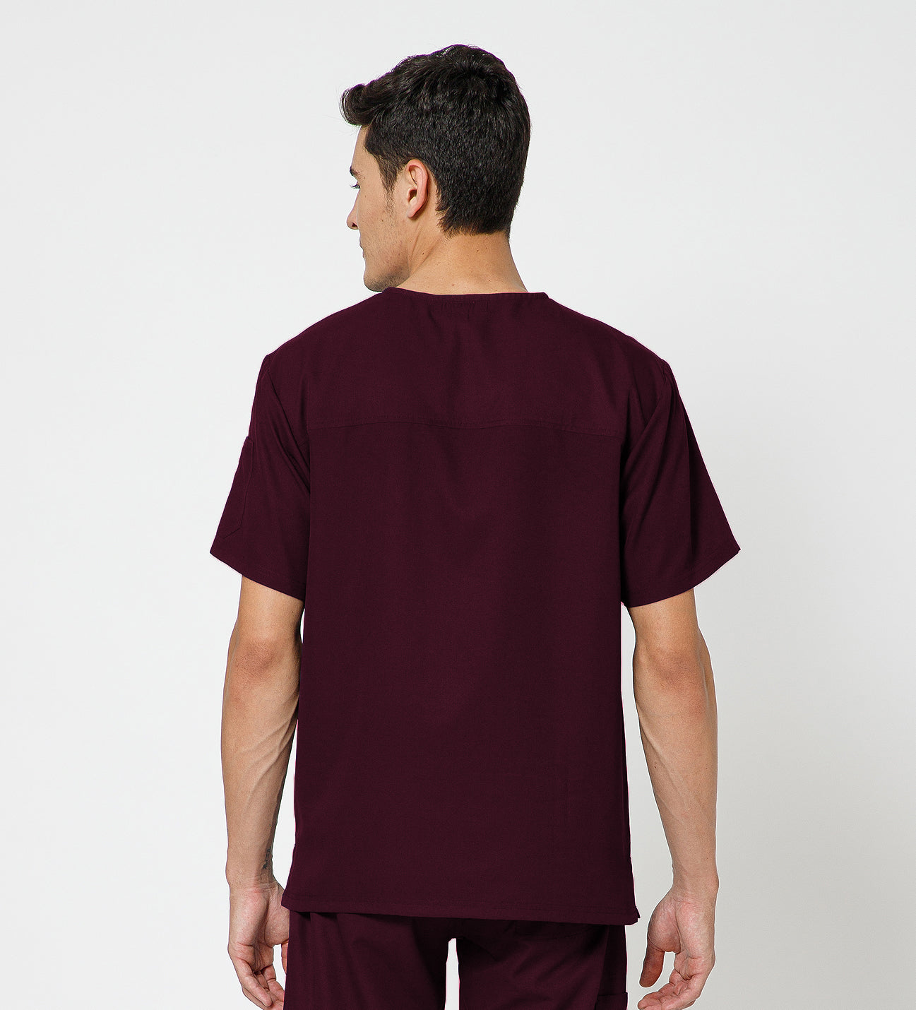 Healer's Line Classic Men’s V-Neck Scrub Top (Wine)