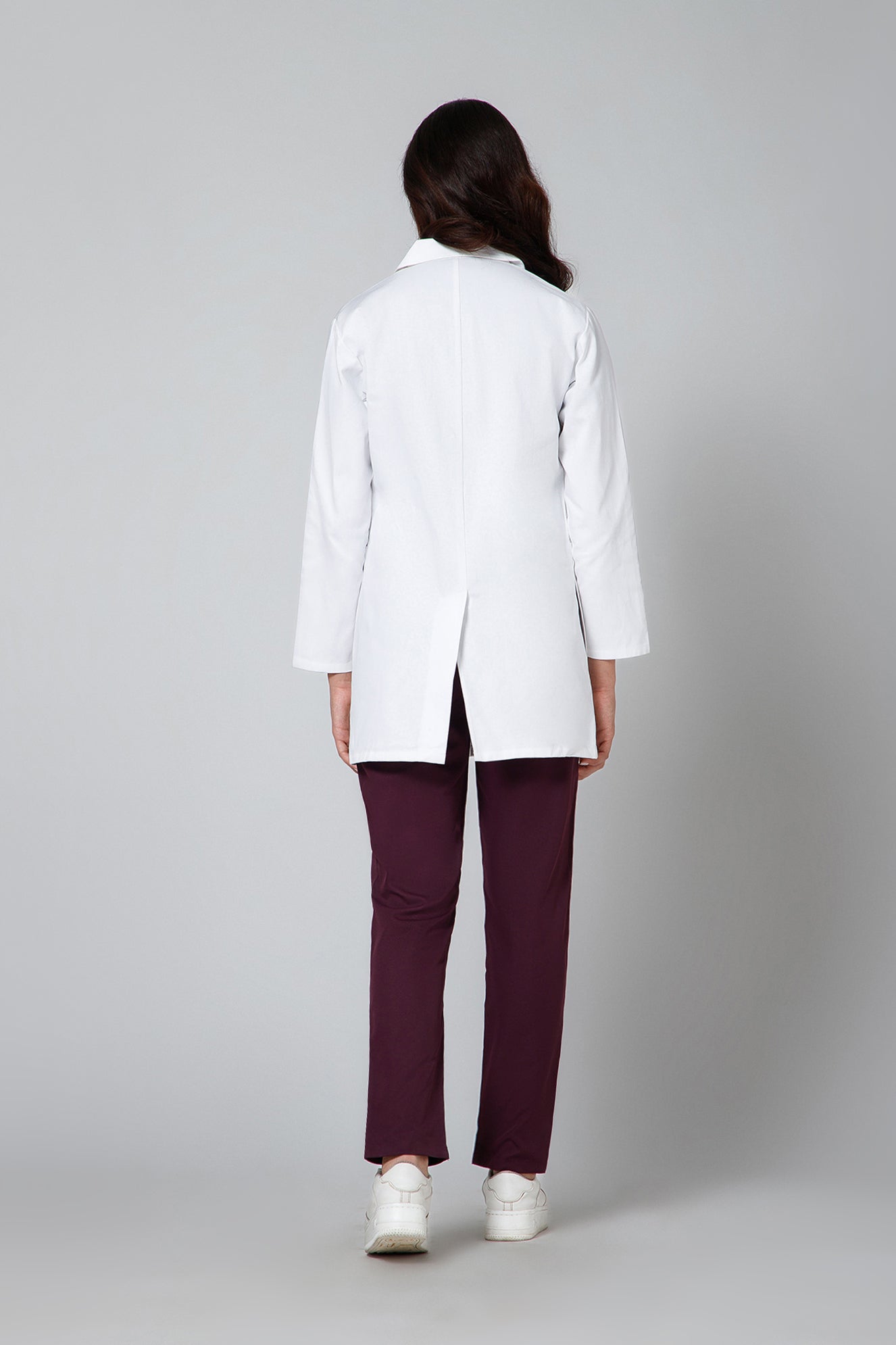 Women's Lab Coat Apron (Button Closure) Full Sleeve - Length 32"