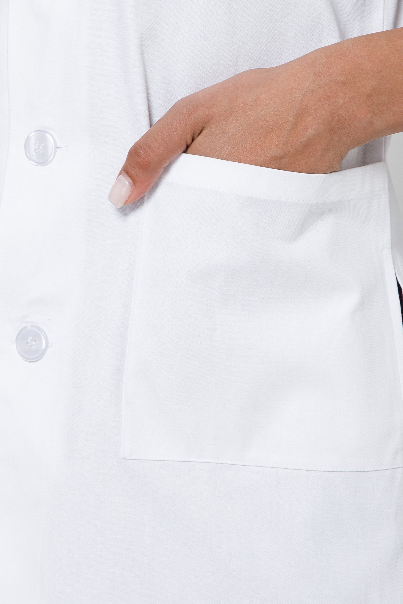 Women's Lab Coat Apron (Button Closure) Half Sleeve - Length 32"