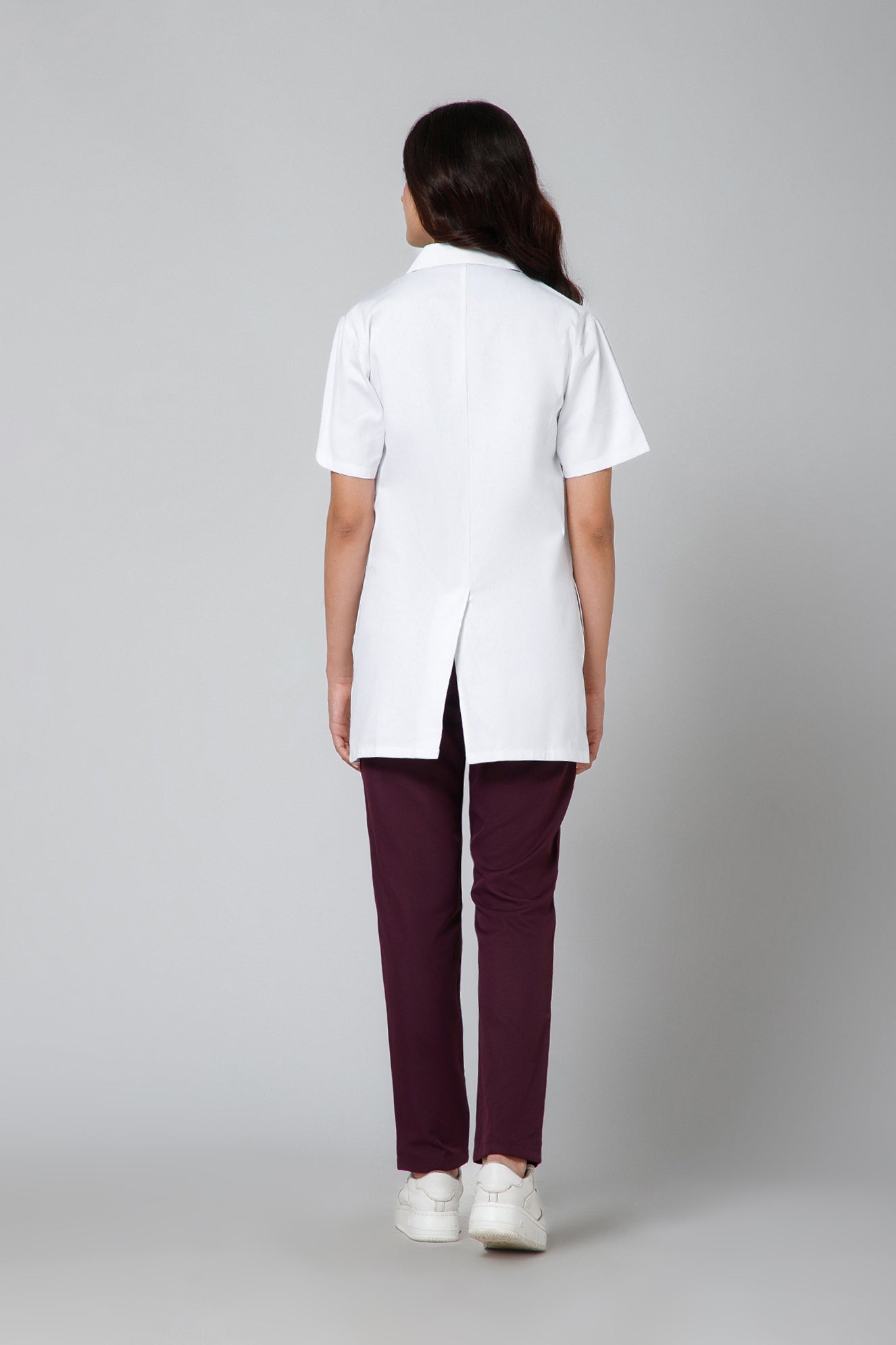 Women's Lab Coat Apron (Button Closure) Half Sleeve - Length 32"
