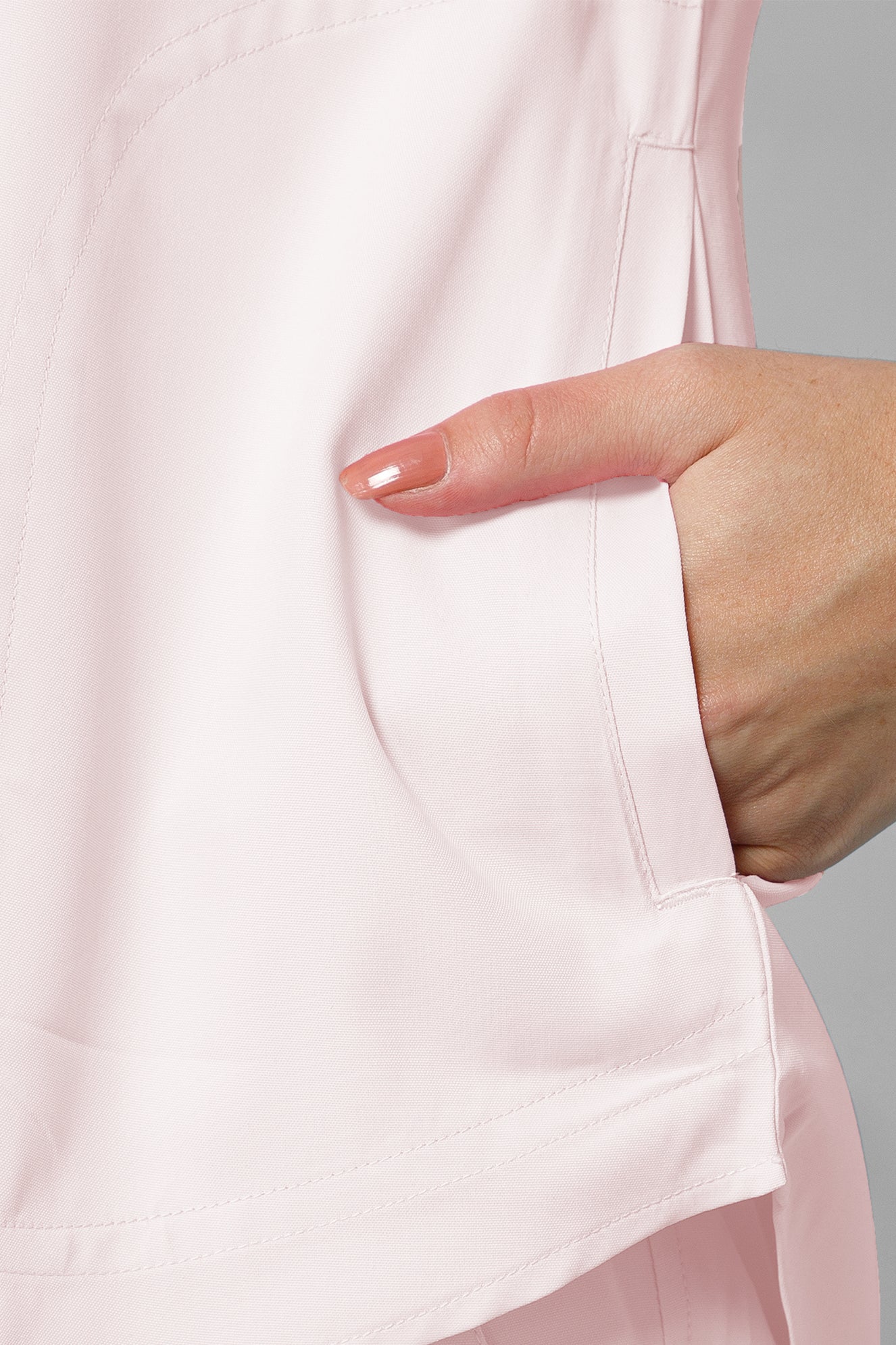 Women’s Mandarin Collar Scrub Suit (Baby Pink) LFP Fabric