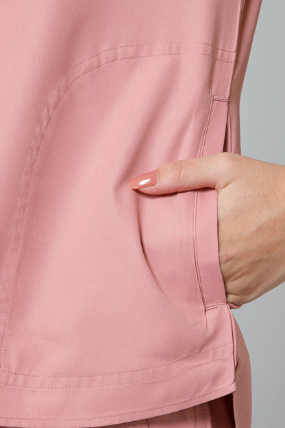 Women’s Mandarin Collar Scrub Suit (Dark Peach) LFP Fabric