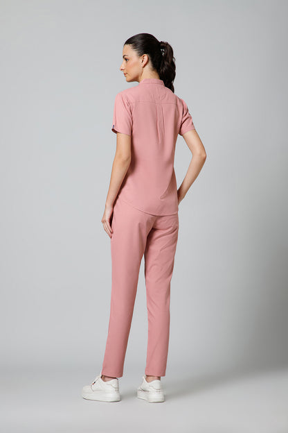 Women’s Mandarin Collar Scrub Suit (Dark Peach) LFP Fabric