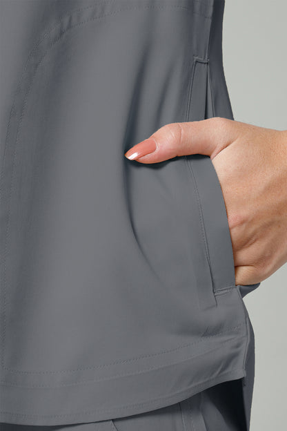 Women’s Mandarin Collar Scrub Suit (Grey) LFP Fabric