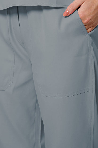 Women’s Mandarin Collar Scrub Suit (Grey) LFP Fabric