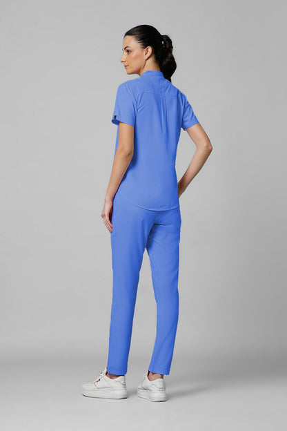 Women’s Mandarin Collar Scrub Suit (Lavender) LFP Fabric