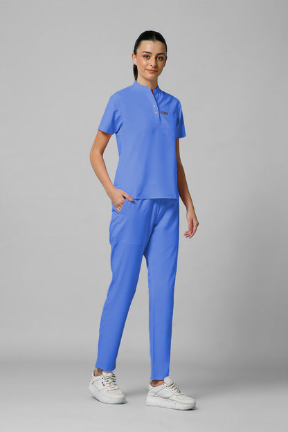 Women’s Mandarin Collar Scrub Suit (Lavender) LFP Fabric