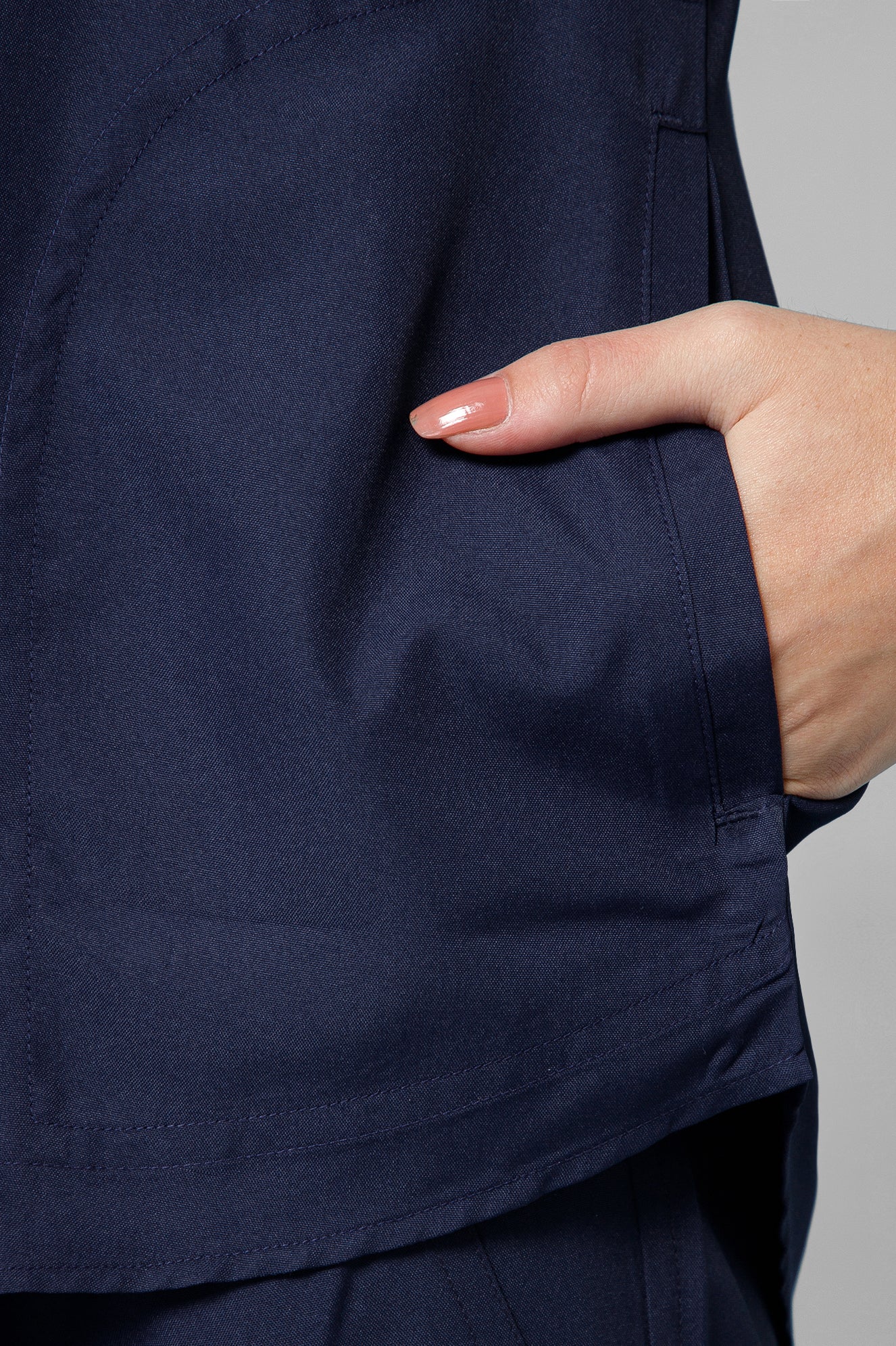 Women’s Mandarin Collar Scrub Suit (Navy) LFP Fabric