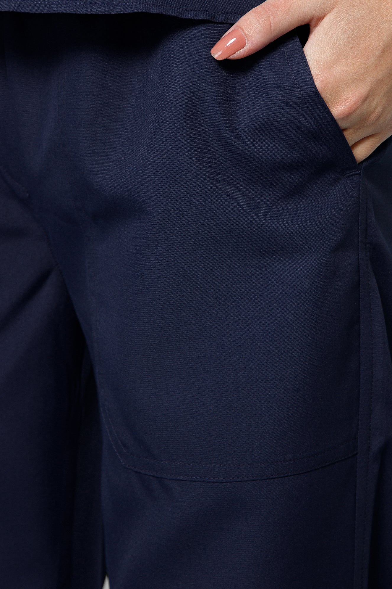 Women’s Mandarin Collar Scrub Suit (Navy) LFP Fabric