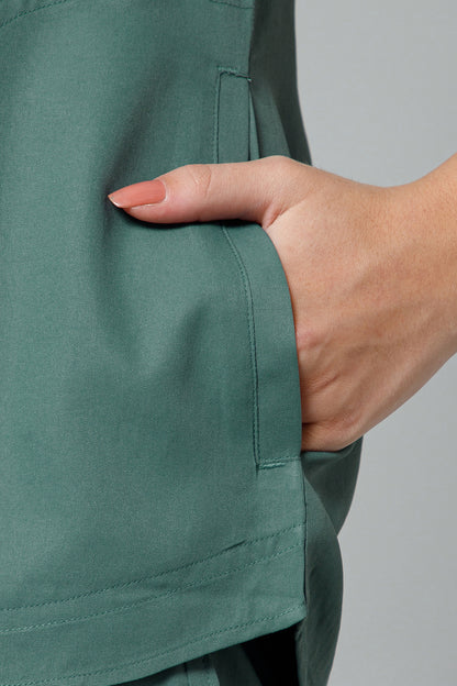 Women’s Mandarin Collar Scrub Suit (Medium Olive) LFP Fabric