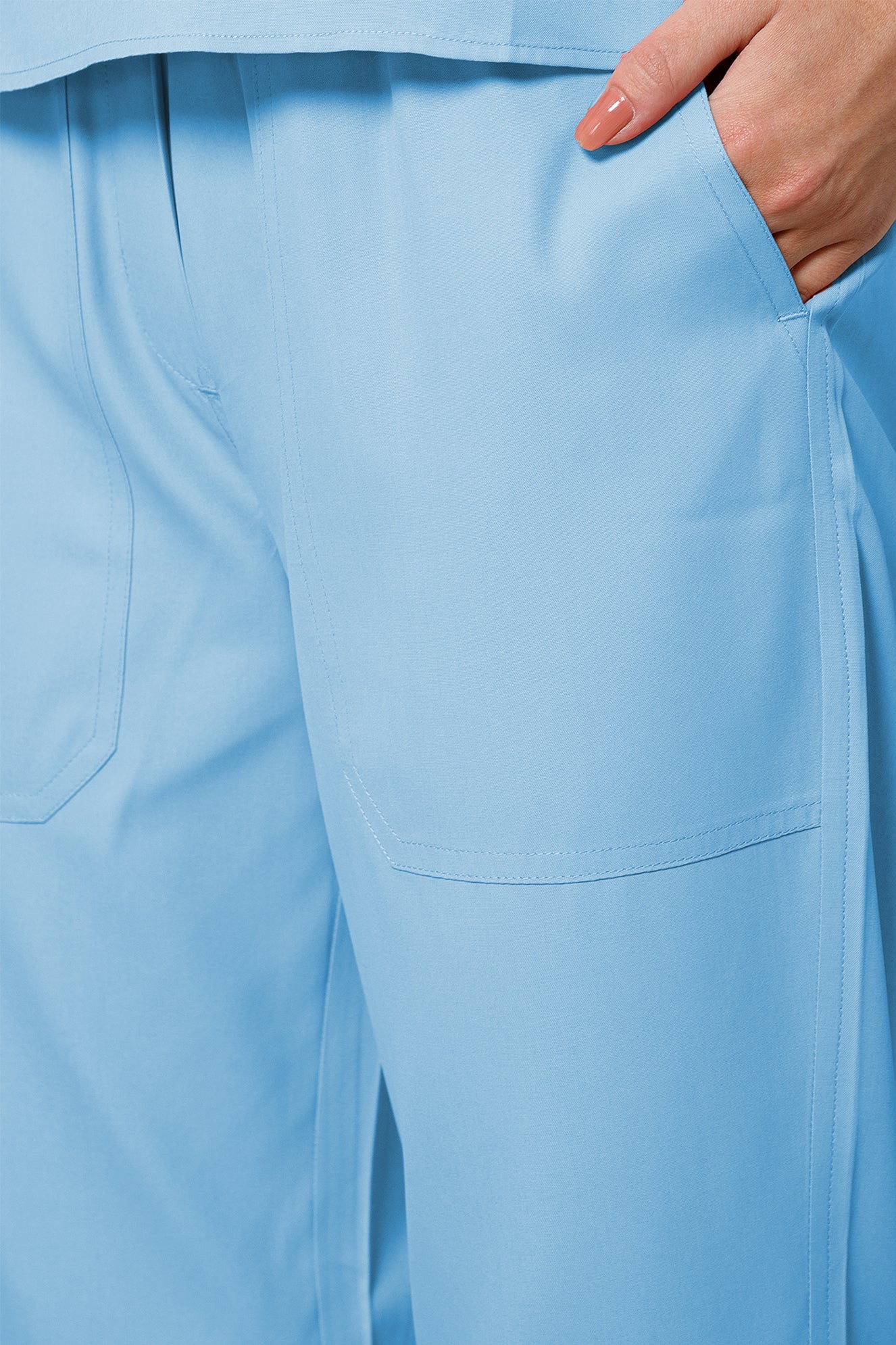 Women’s Mandarin Collar Scrub Suit (Sky Blue) LFP Fabric
