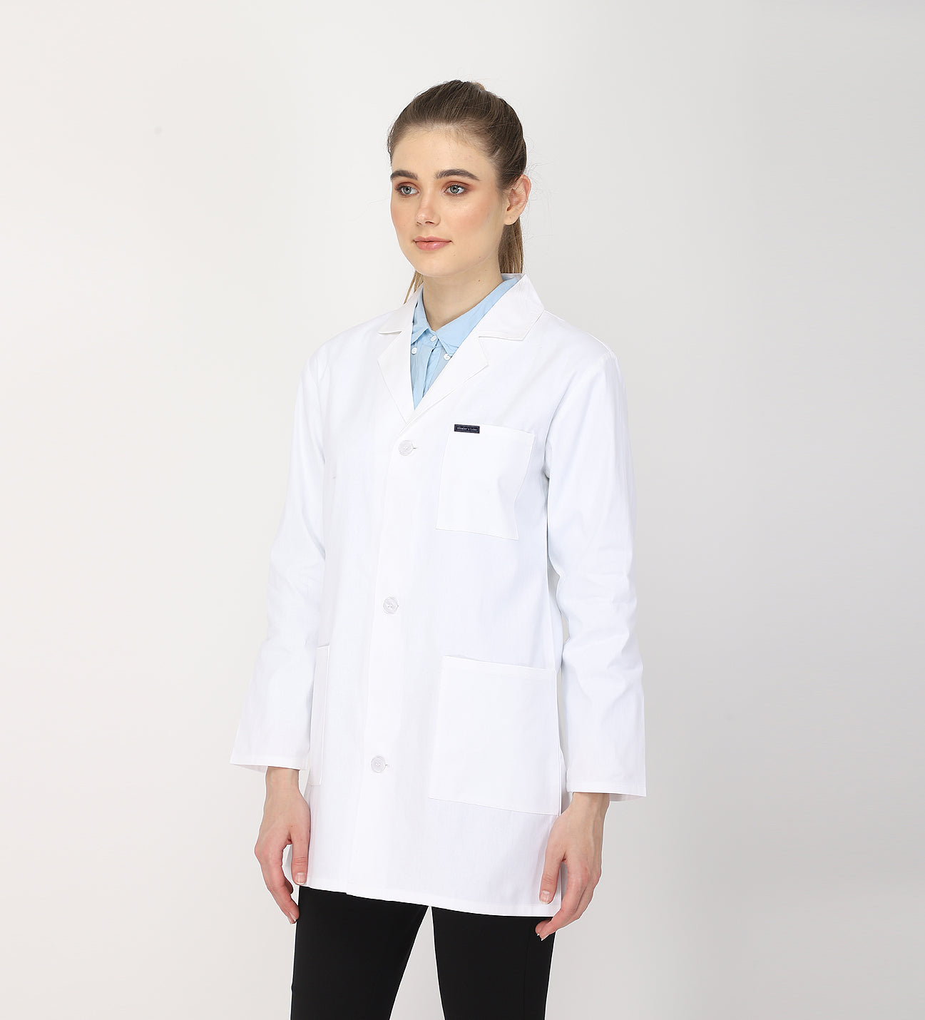 Healer's Line Women's Lab Coat (Button Closure) Full Sleeve - Length 32"