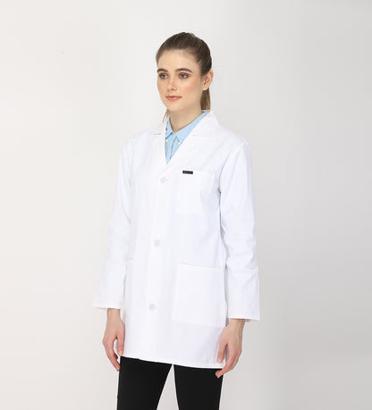 Healer's Line Women's Lab Coat (Button Closure) Full Sleeve - Length 32"