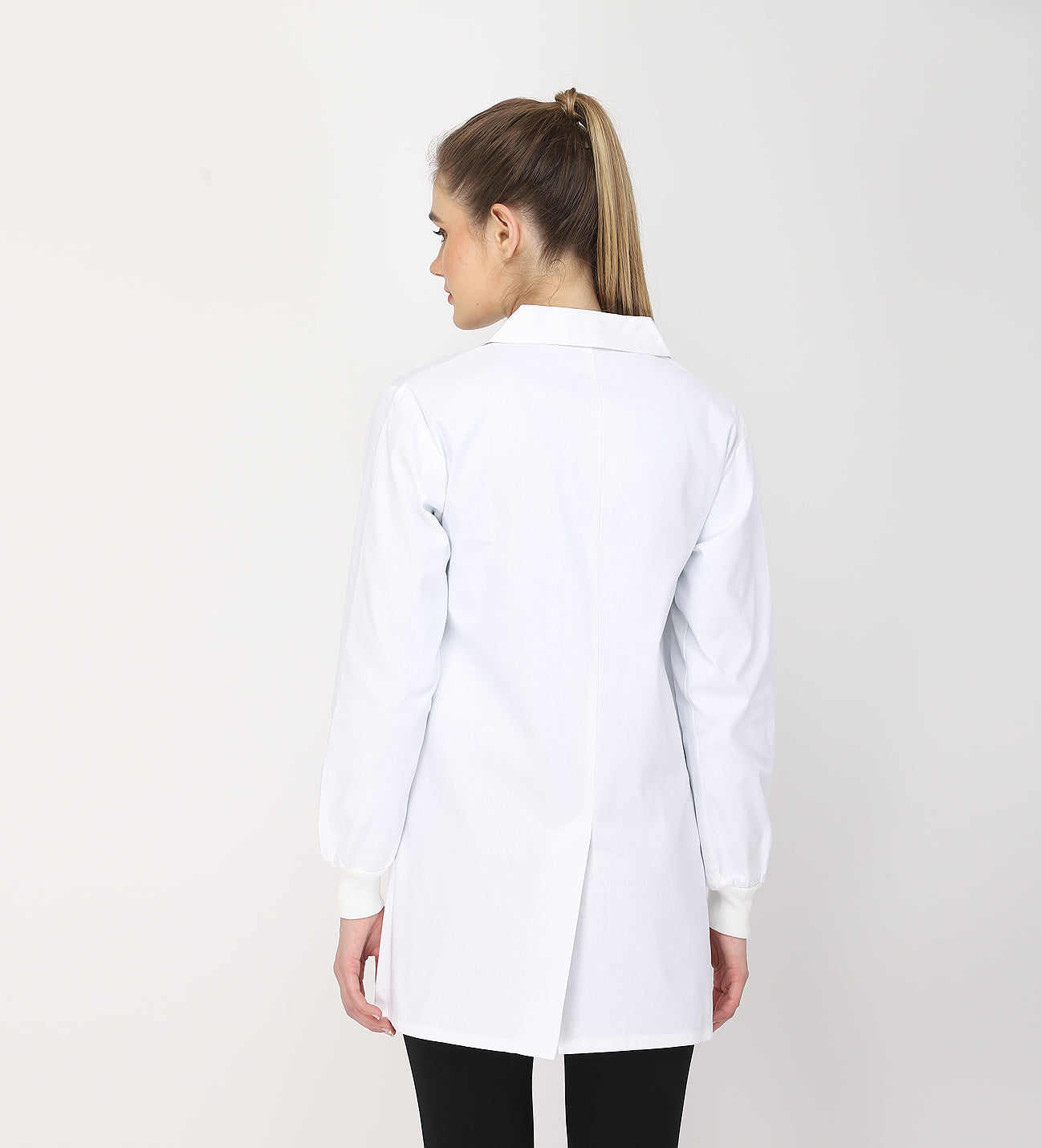 Healer's Line Women's Lab Coat (Button Closure) Full Sleeve with Knit Cuffs - Length 32"