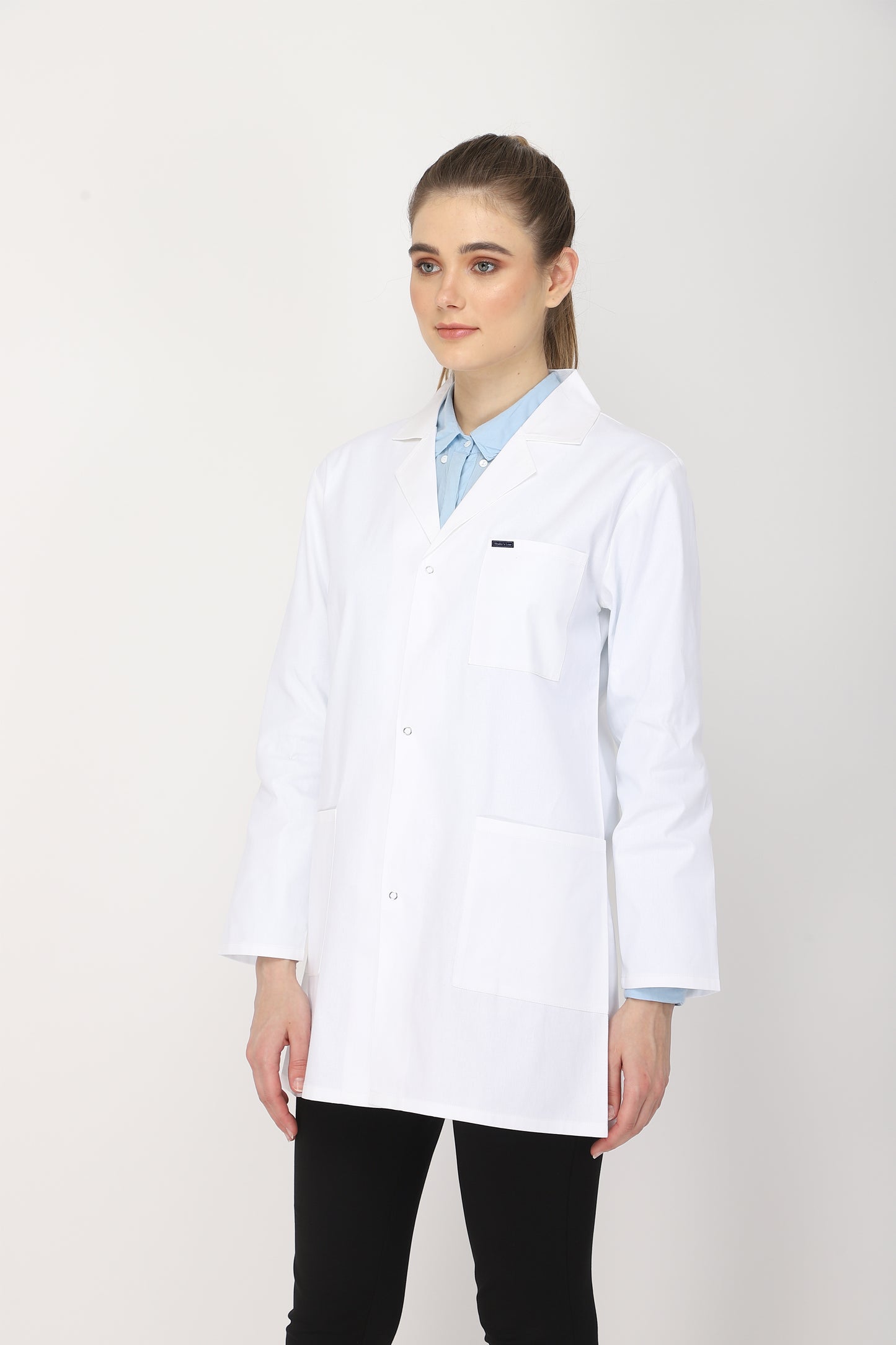 Women's Lab Coat Apron (Snap Closure) Full Sleeve - Length 32"