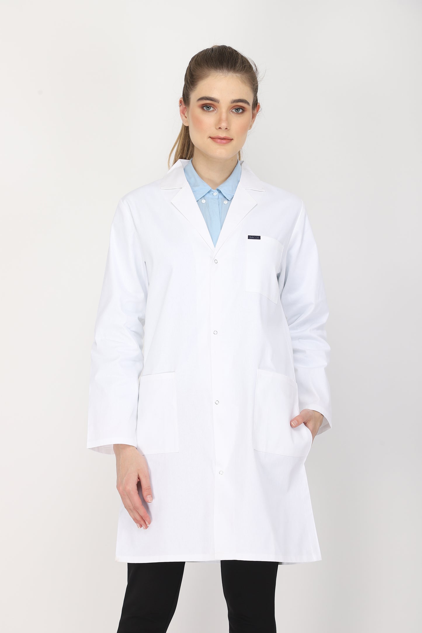 Women's Lab Coat Apron (Snap Closure) Full Sleeve - Length 37"