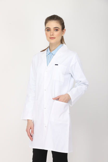 Women's Lab Coat Apron (Snap Closure) Full Sleeve - Length 37"