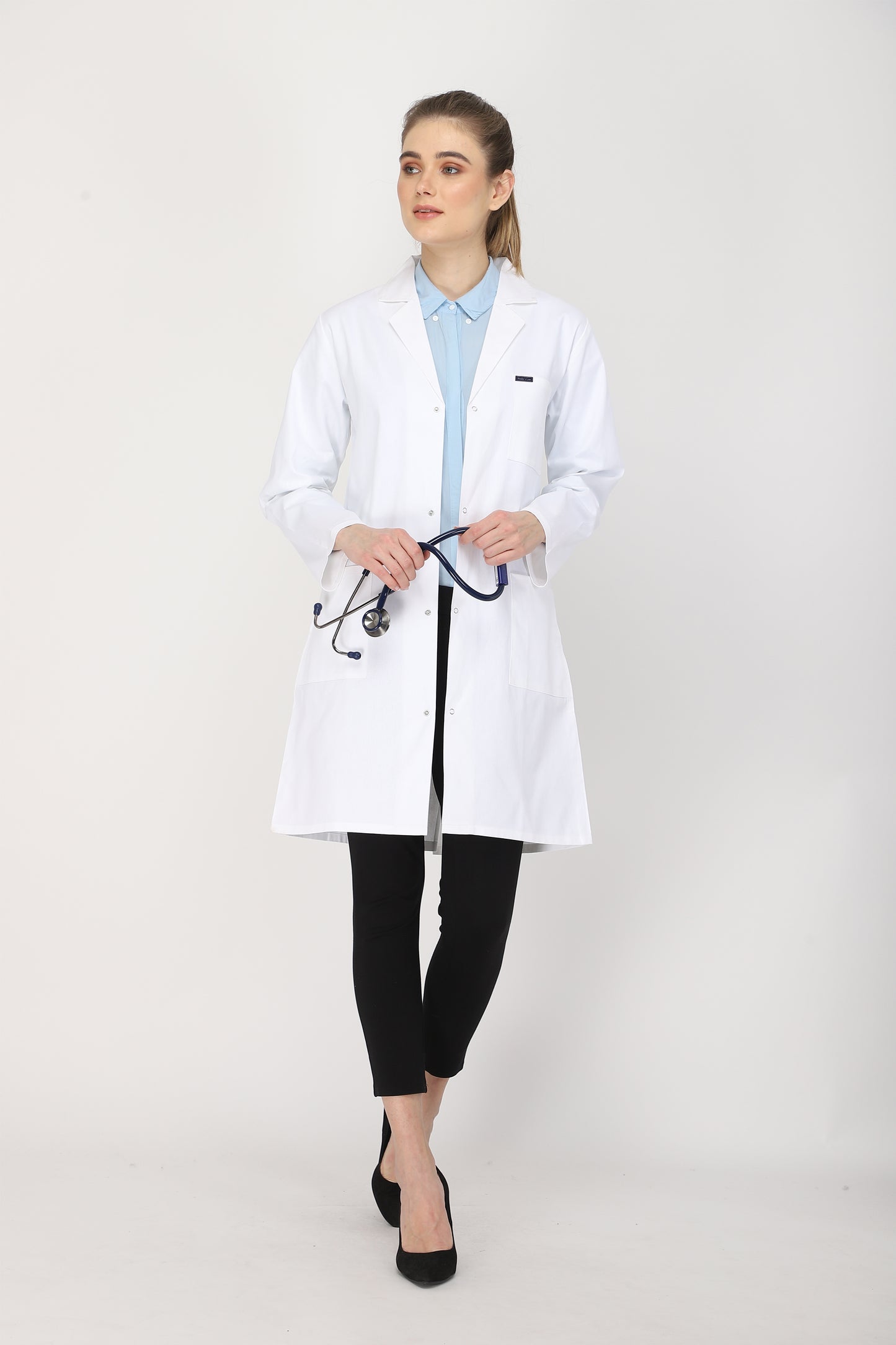 Women's Lab Coat Apron (Snap Closure) Full Sleeve - Length 37"